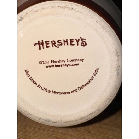 Hersheys Ceramic Mug Est. 1894 Cream & Brown Coffee Cup 4"x3" - Picture 2 of 4